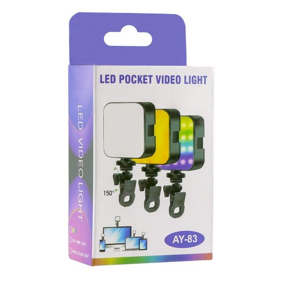 Студійна RGB LED-лампа AY-83 на прищіпці | Зображення 1