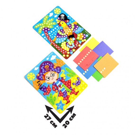 Набір для творчості "М'яка мозаїка. Пірат" VT4511-04, 410 м'яких наклейок | Зображення 1