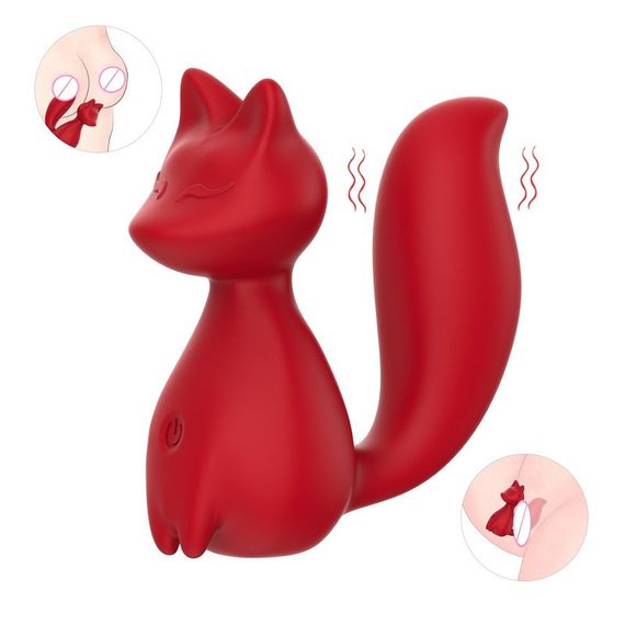 Міні-вібратор кліторальний Every Night Toys Doris у формі лисиці червоний, 10 режимів вібрації Sex Aura