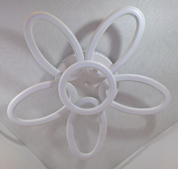 Люстра світлодіодна стельова LED світильник для квартири на стелю лед 25574 Білий 10х62х62 см. | Зображення 3