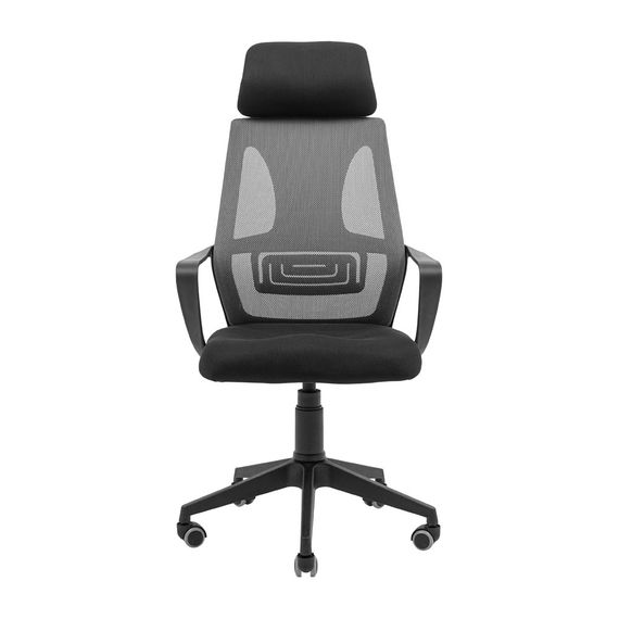 Крісло Профі Пластик Піастра Сітка чорна + сіра | Зображення 1