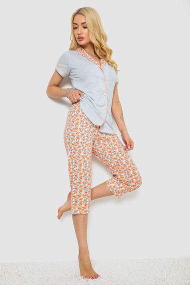 Пижама женская с принтом  -уценка, цвет серый, 243R19013-U | Зображення 2