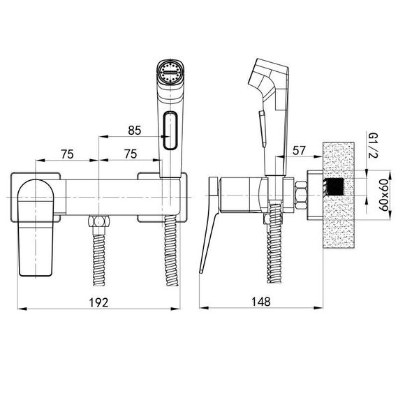 Набір для гігієнічного душу Qtap Nando QTNAN262CRM48654 Chrome | Зображення 1