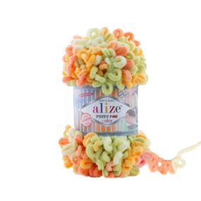 Пряжа Alize Puffy FINE Color 6313 фантазійна нитка плюшева