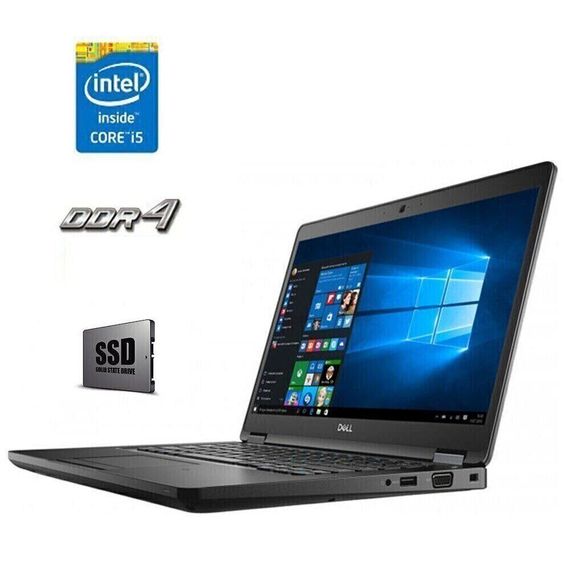 Ноутбук Dell Latitude E5480 / 14" IPS / Intel Core i5-6200U (2(4) ядра по 2.3-2.8 GHz) / 16GB DDR4 / 240GB SSD / HD Graphics 520 / WebCam б/в