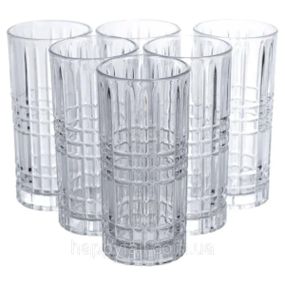 Набір склянок Geometric Glass 6 штук по 300 мл з рельєфним візерунком HP-17-3