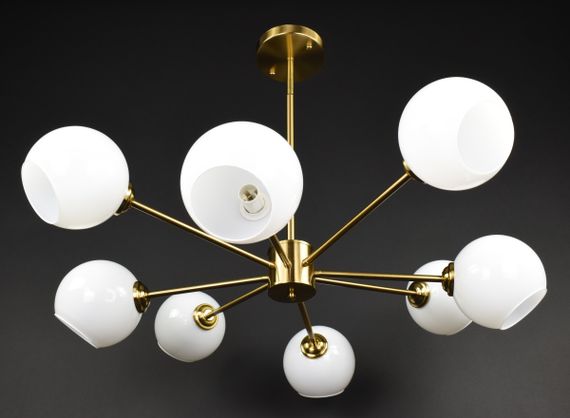 Люстра стельова на 8 лампочок 27829 Латунь 30-65х92х92 см.