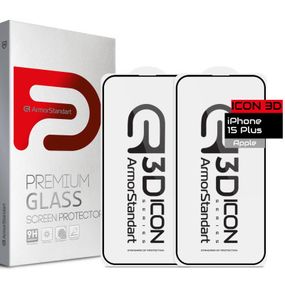 Стекло защитное Armorstandart Icon 3D iPhone 15 Plus Black 2pcs (ARM74273)