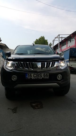 Дефлектор капоту (2015-2019, EuroCap) для Mitsubishi L200 рр | Зображення 7