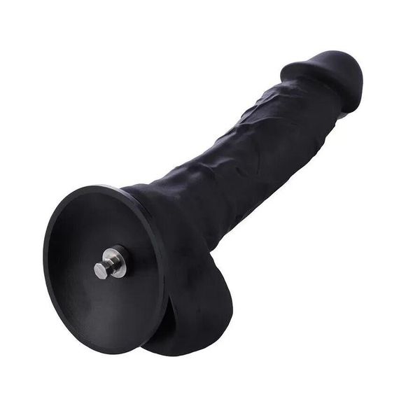 Фалоімітатор для секс-машин Hismith 8.3″ Silicone Dildo Black, система KlicLok, гнучкий стрижень sexstyle | Зображення 1