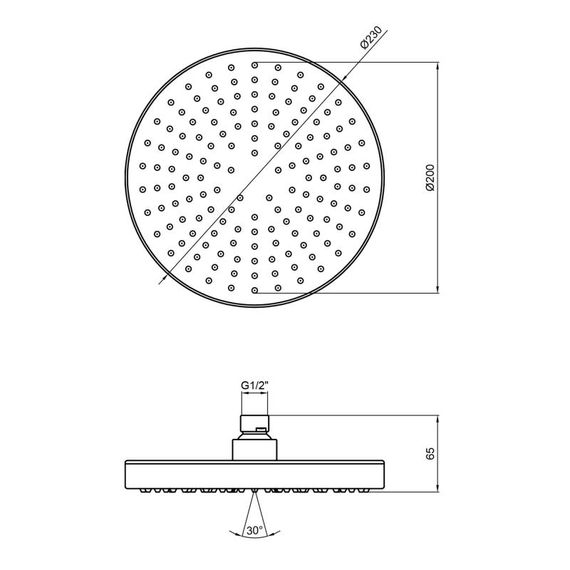Лійка для верхнього душу Qtap Hlavova A228O1ZBB | Зображення 1