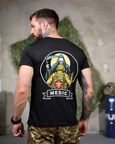 Тактическая потоотводящая футболка Medic black РП7346