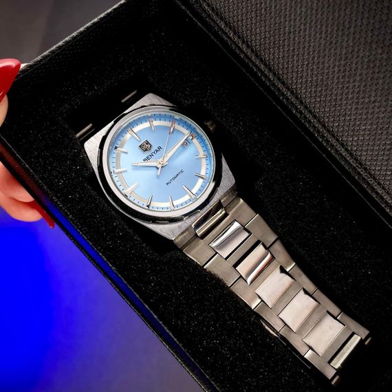 Чоловічий годинник Benyar BY-5203 Silver-Ligh Blue | Зображення 4