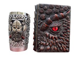 Подарунковий набір Стакан 3D Вікінг Лицар і Блокнот 3D «Око Пламінного Дракона»
