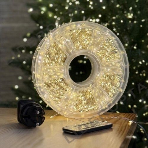 Світлодіодна гірлянда мішура 100м, 2500 LED, срібний провід, пульт дистанційного керування, 8 режимів, 220В XPRO WW-1 (47396-_1165) | Зображення 2