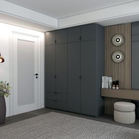 Шкаф распашной с антресолью Doros Лукас 180х50х240 см Графит (DRS-011192)