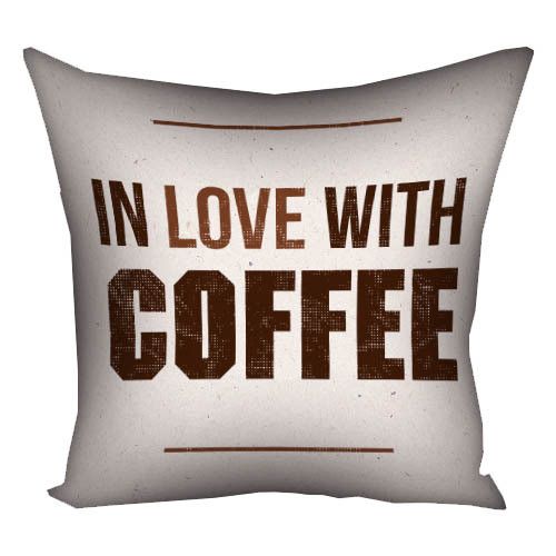 Подушка габардинова з принтом In love with coffee 30x30 см (3P_COF003)