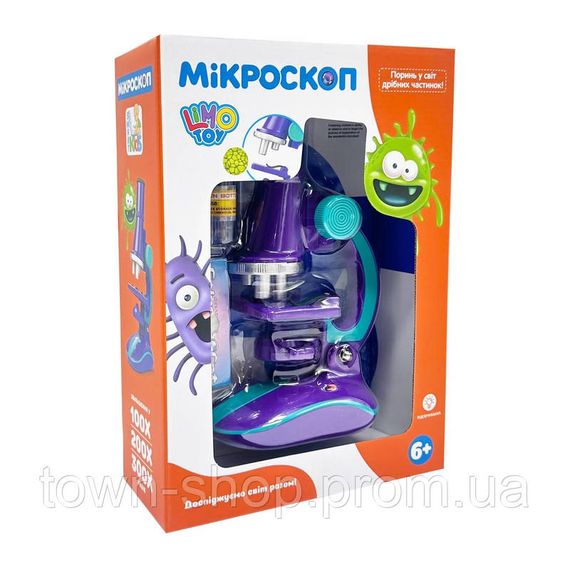 Детский микроскоп SK 0006(Violet) свет, 19,5 см, 2 пробирки, стекло