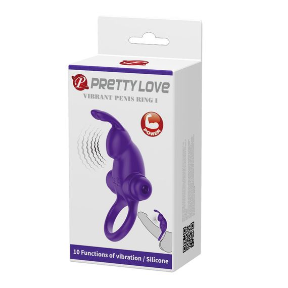 Кільце ерекційне у вигляді кролика Pretty Love Vibrant Penis Ring 1 фіолетове Sex Aura | Зображення 7