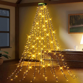 Світлодіодна гірлянда каскад 126 Led 9*1,5м 8 режимів теплий колір USB CW-G-126L91CU ColorWay