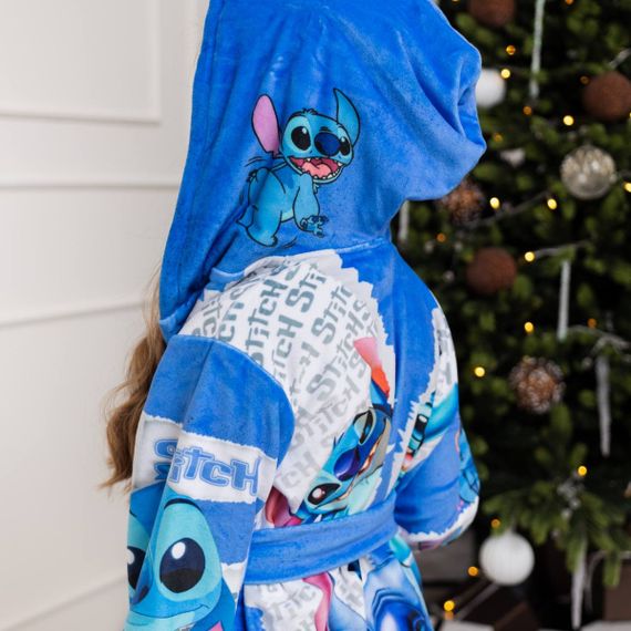 Халат дитячий з плюшевого велюру Stitch 18158 158-164 см | Зображення 4