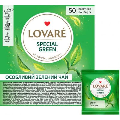 Чай Lovare "Special green" 50х1.5 г (lv.75459) | Зображення 1
