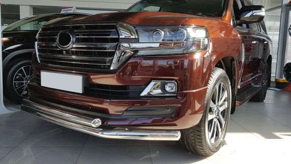 Передня дуга ST014 (2015-2024, нерж.) 60мм на 60мм для Toyota Land Cruiser 200 | Зображення 1