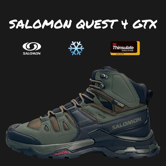 Чоловічі зимові кросівки Salomon Quest 4 GTX Khaki Fur  , В'єтнам 46 29- 29.5 см | Зображення 2