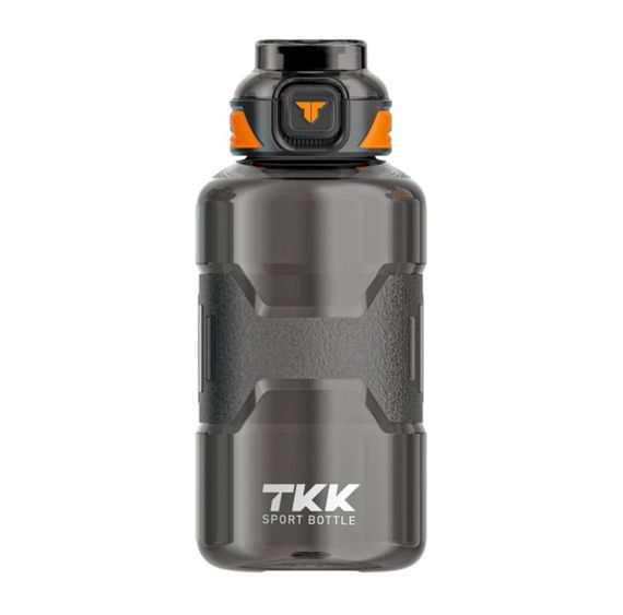 Спортивна пляшка TKK 1500 мл (1.5 л) — Чорний Tritan BPA-free, ударостійка еко-пляшка з антиковзким покриттям та кнопкою | Зображення 1