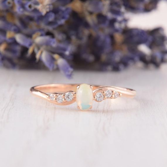 Кольцо из красного золота с опалом 20 | Зображення 1