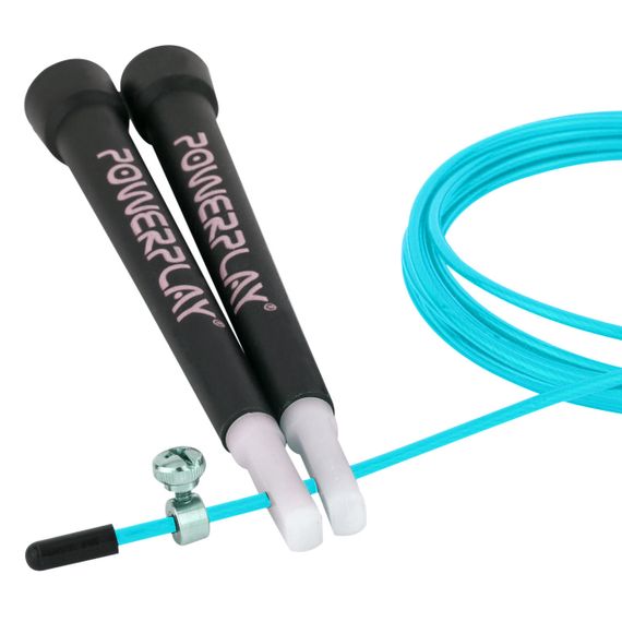 Скакалка швидкісна PowerPlay 4202 Ultra Speed Rope Бірюзова (2,9m.) | Зображення 1