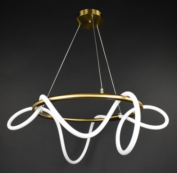 Люстра світлодіодна підвісна LED світильник для квартири на стелю лед 27728 Латунь 50-150х80х80 см.