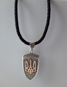 Підвіс срібний з золотом Тризуб Artsribloо арт783п