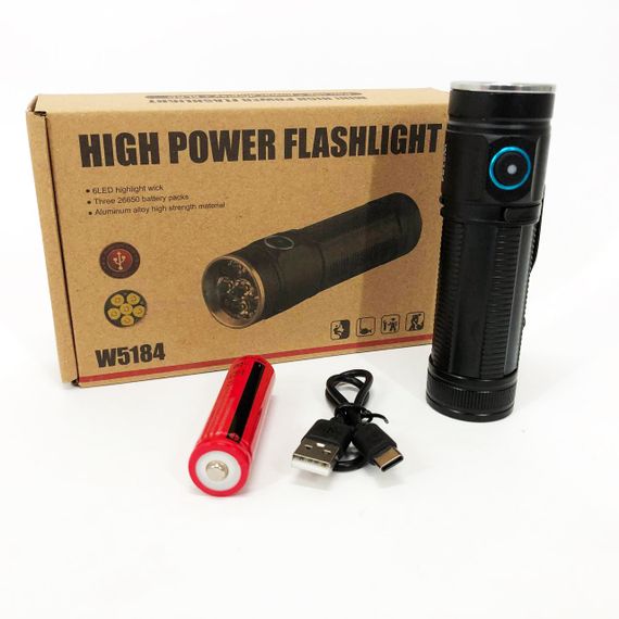 Ліхтар акумуляторний LED ліхтар W5184-6XHP360 Портативний світлодіодний з USB-зарядкою CL-37 | Зображення 9