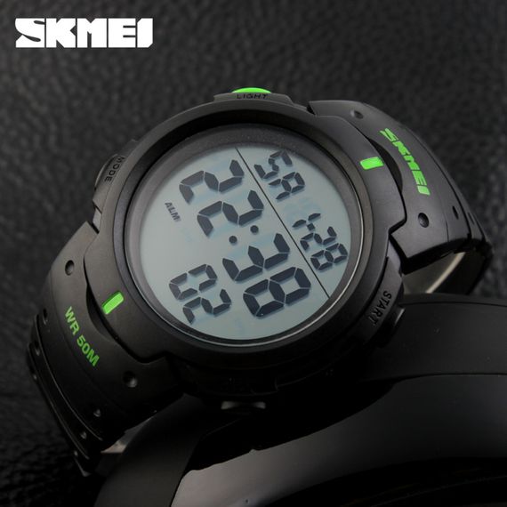 Чоловічий годинник Skmei 1068GN Black-Green | Зображення 1