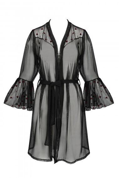 Воздушный пеньюар Passion LOVELIA PEIGNOIR L/XL Черный | Зображення 4