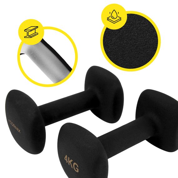 Гантелі вінілові Cornix Square 2 x 4 кг XR-0409 Black | Зображення 2