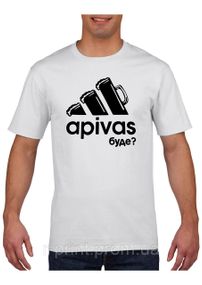 Футболка з принтом APIVAS буде біла 2XL (2427-213)