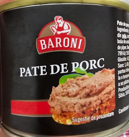 Паштет свинячий Baroni Pate de Porc, 200 г (Румунія), консерва м'ясна | Зображення 1