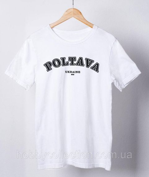 Футболка жіноча із патріотичним принтом "POLTAVA Ukraine 899" біла | Зображення 1