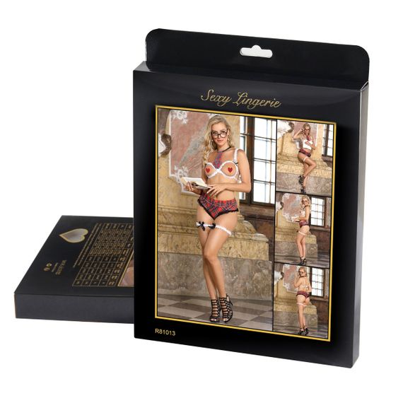 Костюм школярки Star Night 4 предмети, біло-червоний, XL-2XL sexstyle | Зображення 6