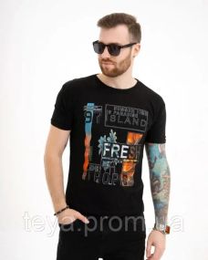 Футболка для чоловіків колір чорний розмір L FI_008086