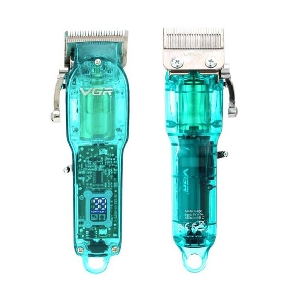 Профессиональная машинка для стрижки V-660 Professional Clipper Transparent Green • Аккумуляторная машинка для волос VGR V-660 | Зображення 2