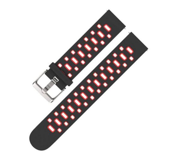 Спортивний ремінець Primo Perfor Classic для годинника Samsung Galaxy Watch Active / Active 2 - Black&Red | Зображення 3