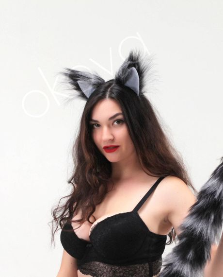 Лисячі вушка сріблясті зі срібним кінчиком OKOVA Sex Aura