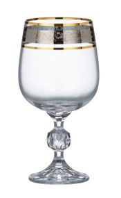 Набір келихів для вина Bohemia Claudia Gold 230 мл 6 шт 40149/43249/230 фужери для урочистостей і свят