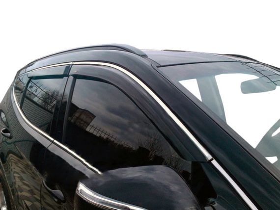 Вітровики з хром молдингом (4 шт, HIC) для Hyundai Santa Fe 3 2012-2018 рр