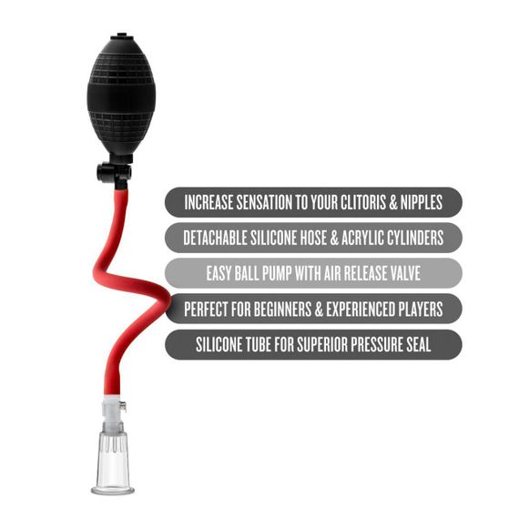 Вакуумная помпа для клитора Blush Temptasia – Beginner's Clitoral Pumping System, механическая, груша sexstyle | Зображення 11