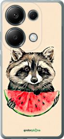 Чохол на Xiaomi Poco M6 Pro Єнотик з кавуном "4605u-3452-2448"