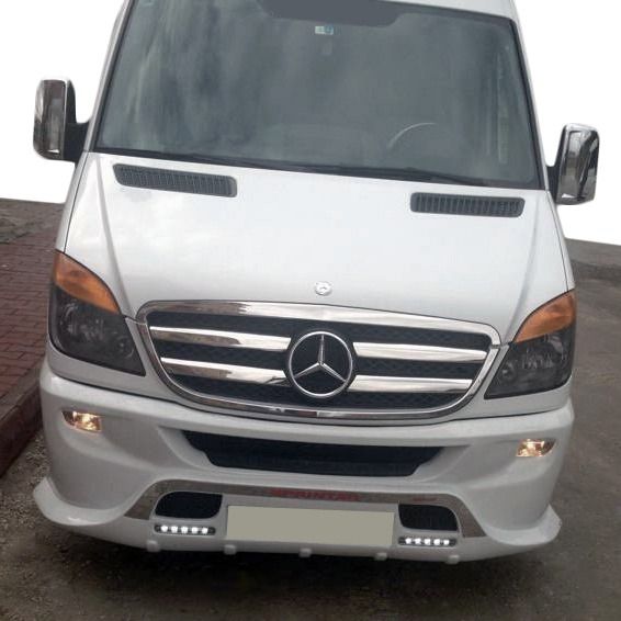 Накладки на решетку (2006-2013, нерж) OmsaLine - Итальянская нержавейка для Mercedes Sprinter | Зображення 5